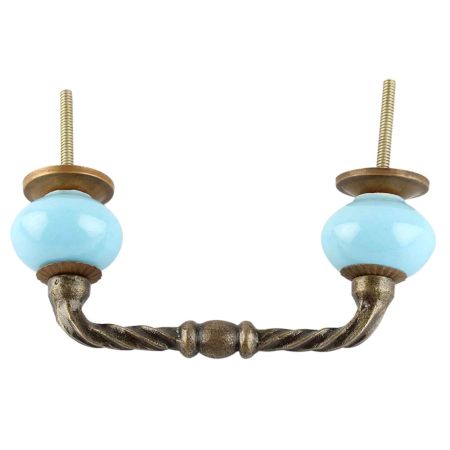 Sky Blue Ceramic Cut Bridge Handles